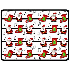 Xmas Song Pattern Fleece Blanket (large)  by Valentinaart