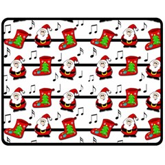 Xmas Song Pattern Fleece Blanket (medium)  by Valentinaart