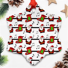 Xmas Song Pattern Snowflake Ornament (2-side) by Valentinaart