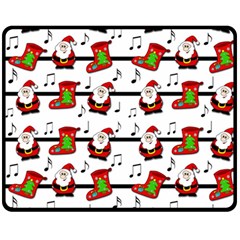 Xmas Song Pattern Double Sided Fleece Blanket (medium)  by Valentinaart