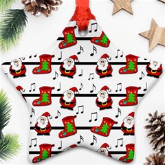 Xmas Song Pattern Ornament (star)  by Valentinaart