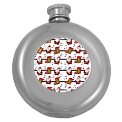 Xmas Song Pattern Round Hip Flask (5 Oz) by Valentinaart