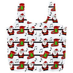 Xmas Song Pattern Full Print Recycle Bags (l)  by Valentinaart