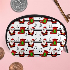 Xmas Song Pattern Accessory Pouches (large)  by Valentinaart