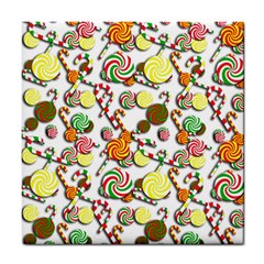 Xmas Candy Pattern Tile Coasters by Valentinaart