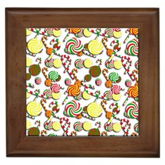 Xmas Candy Pattern Framed Tiles by Valentinaart