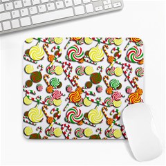 Xmas Candy Pattern Large Mousepads by Valentinaart