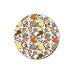 Xmas candy pattern Rubber Coaster (Round)  Front