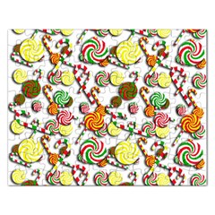 Xmas Candy Pattern Rectangular Jigsaw Puzzl by Valentinaart