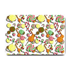 Xmas Candy Pattern Small Doormat  by Valentinaart