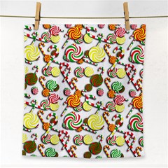 Xmas Candy Pattern Face Towel by Valentinaart