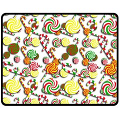 Xmas Candy Pattern Fleece Blanket (medium)  by Valentinaart