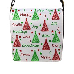 New Year Pattern Flap Messenger Bag (l)  by Valentinaart