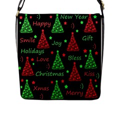 New Year Pattern - Red And Green Flap Messenger Bag (l)  by Valentinaart