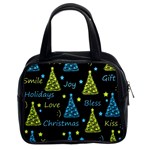 New Year pattern - blue and yellow Classic Handbags (2 Sides) Front