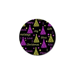 New Year Pattern - Yellow And Purple Golf Ball Marker (4 Pack) by Valentinaart