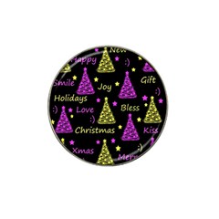 New Year Pattern - Yellow And Purple Hat Clip Ball Marker by Valentinaart