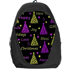 New Year Pattern - Yellow And Purple Backpack Bag by Valentinaart