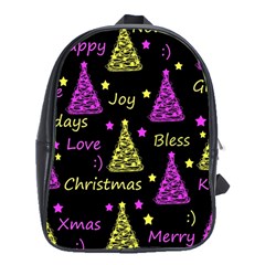 New Year Pattern - Yellow And Purple School Bags (xl)  by Valentinaart