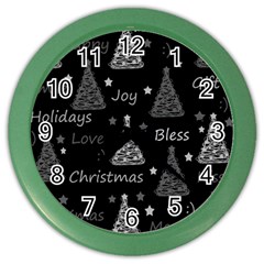 New Year Pattern - Gray Color Wall Clocks by Valentinaart