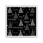 New Year pattern - gray Memory Card Reader (Square)  Front