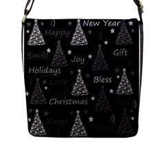 New Year Pattern - Gray Flap Messenger Bag (l)  by Valentinaart