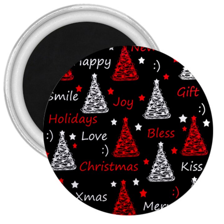 New Year pattern - red 3  Magnets