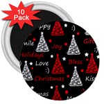 New Year pattern - red 3  Magnets (10 pack)  Front