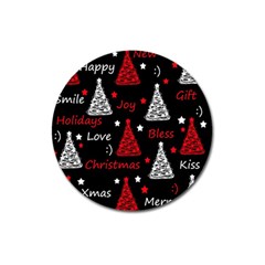 New Year Pattern - Red Magnet 3  (round) by Valentinaart