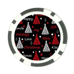 New Year Pattern - Red Poker Chip Card Guards (10 Pack) 