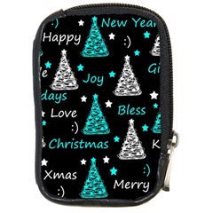 New Year Pattern - Cyan Compact Camera Cases by Valentinaart