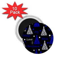 New Year Pattern - Blue 1 75  Magnets (10 Pack)  by Valentinaart