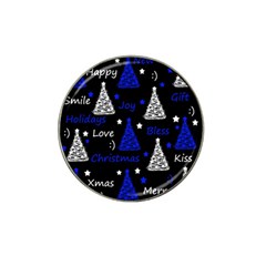 New Year Pattern - Blue Hat Clip Ball Marker by Valentinaart