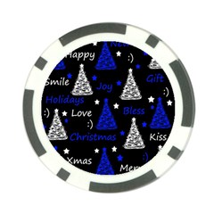 New Year Pattern - Blue Poker Chip Card Guards by Valentinaart