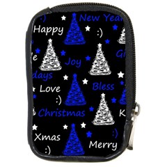 New Year Pattern - Blue Compact Camera Cases by Valentinaart