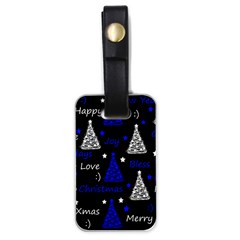 New Year Pattern - Blue Luggage Tags (one Side)  by Valentinaart