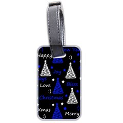 New Year Pattern - Blue Luggage Tags (two Sides) by Valentinaart