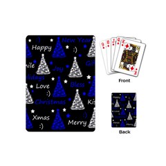 New Year Pattern - Blue Playing Cards (mini)  by Valentinaart