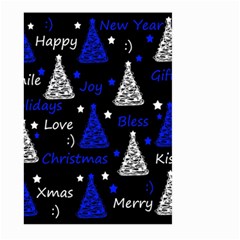 New Year Pattern - Blue Large Garden Flag (two Sides) by Valentinaart