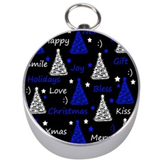 New Year Pattern - Blue Silver Compasses by Valentinaart