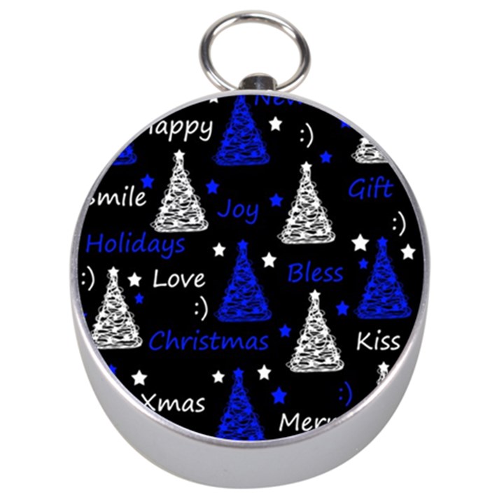 New Year pattern - blue Silver Compasses