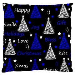 New Year Pattern - Blue Standard Flano Cushion Case (two Sides) by Valentinaart