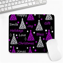 New Year Pattern - Purple Large Mousepads by Valentinaart