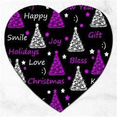 New Year Pattern - Purple Jigsaw Puzzle (heart) by Valentinaart