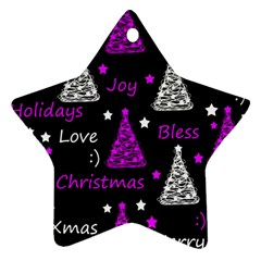 New Year Pattern - Purple Star Ornament (two Sides)  by Valentinaart