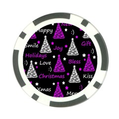 New Year Pattern - Purple Poker Chip Card Guards by Valentinaart