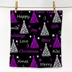 New Year Pattern - Purple Face Towel by Valentinaart