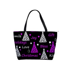 New Year Pattern - Purple Shoulder Handbags by Valentinaart