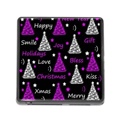 New Year Pattern - Purple Memory Card Reader (square) by Valentinaart