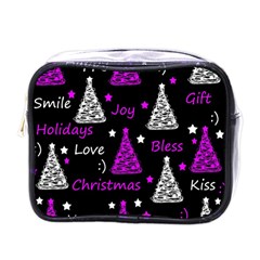 New Year Pattern - Purple Mini Toiletries Bags by Valentinaart